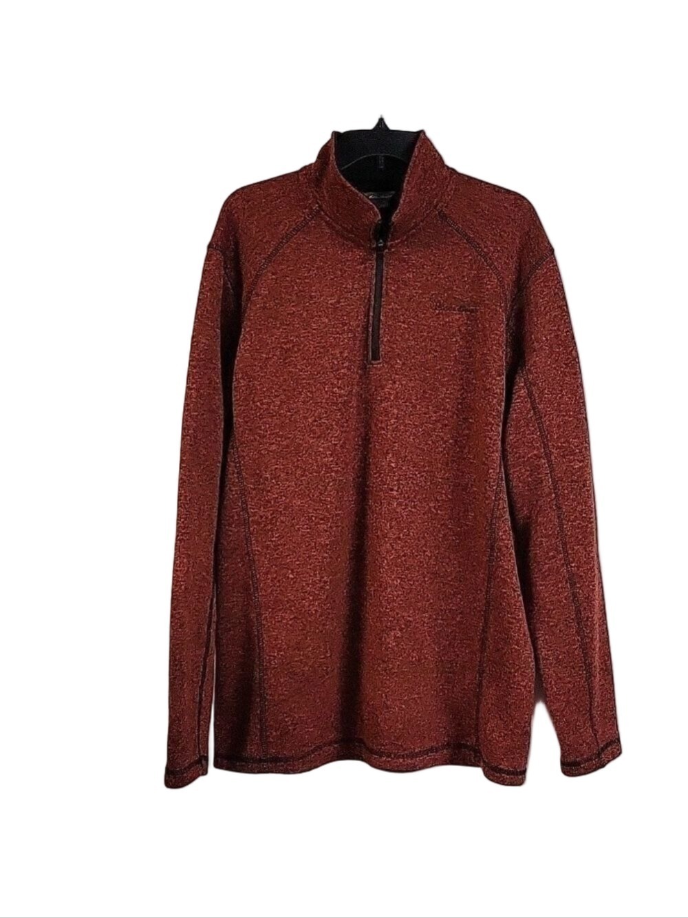 Eddie Bauer Men's 1/4 Zip Long-Sleeved Pull-over - Red w/Black Trim, Size XLT